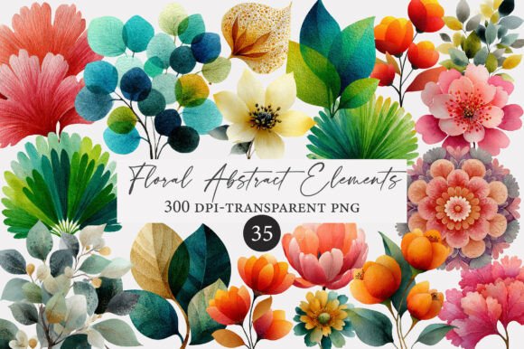 Download Floral Abstract Elements Clipart - Floral Collection