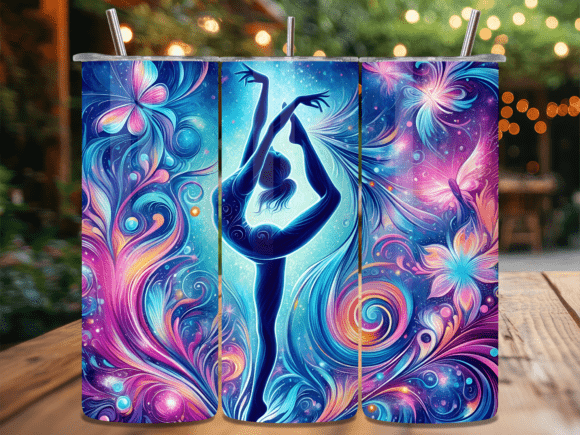 Download Floral Abstract Gymnast Art Tumbler Wrap - Floral Collection