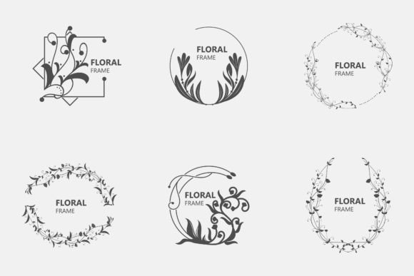 Download Floral Frame Round Shape Emblem Logotype - Floral Collection