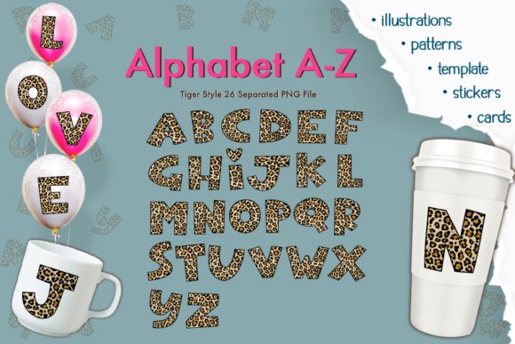 Download A-Z Alphabet Graphic Tiger Style Letters - Alphabet graphic Collection