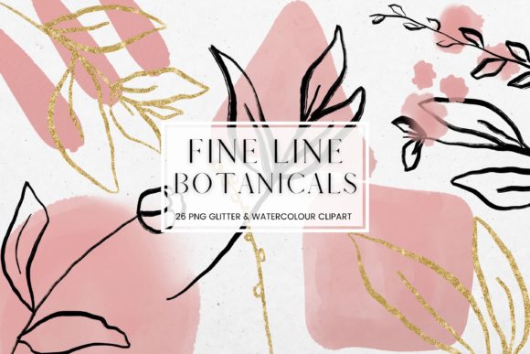 Download Fine Line Floral, Pink Watercolour - Floral Collection