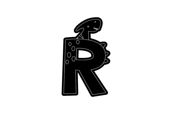 Download Dinosaur Alphabet Graphic Black Style - Alphabet graphic Collection