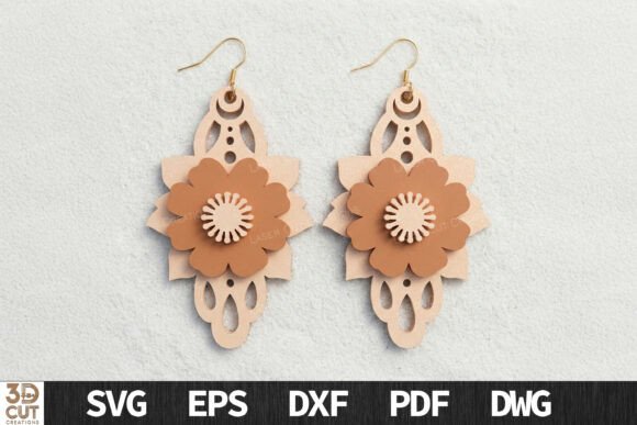 Download Layered Floral Boho Earrings SVG - Floral Collection