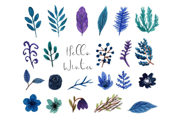 Download Hello Winter Flower Watercolor - Winter Collection