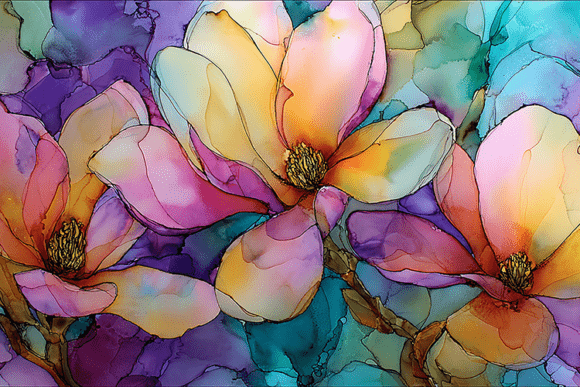 Download Magnolia Watercolor Floral Abstract Art - Floral Collection