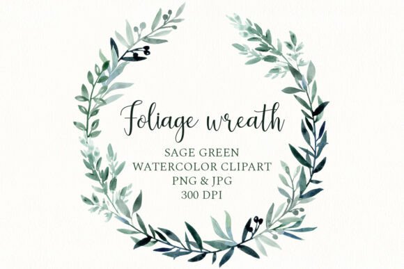 Download Greenery Wreath Watercolor Circle Leaves - Green Collection