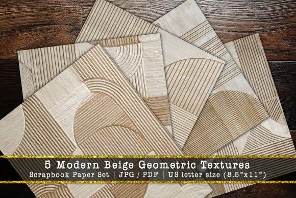 Download Modern Beige Geometric Scrapbook Papers - Modern Collection