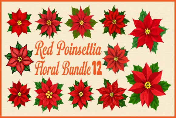 Download Red Poinsettia Floral Bundle - Floral Collection