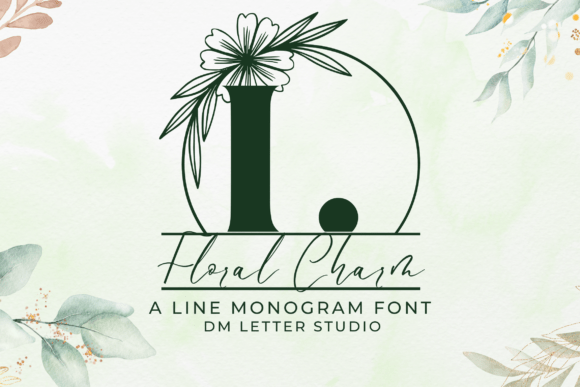 Download Floral Charm Line Monogram - Floral Collection