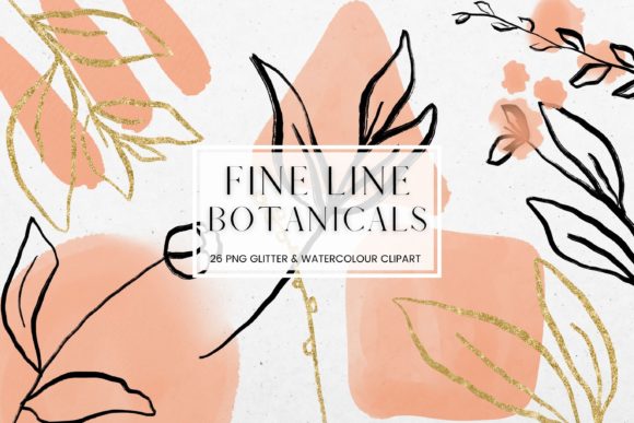 Download Fine Line Floral, Orange Watercolour - Floral Collection